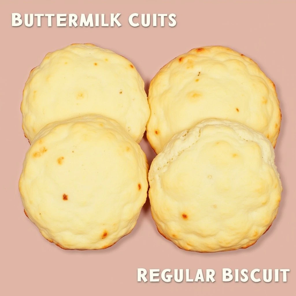 Buttermilk biscuits and regular biscuits on a wooden board