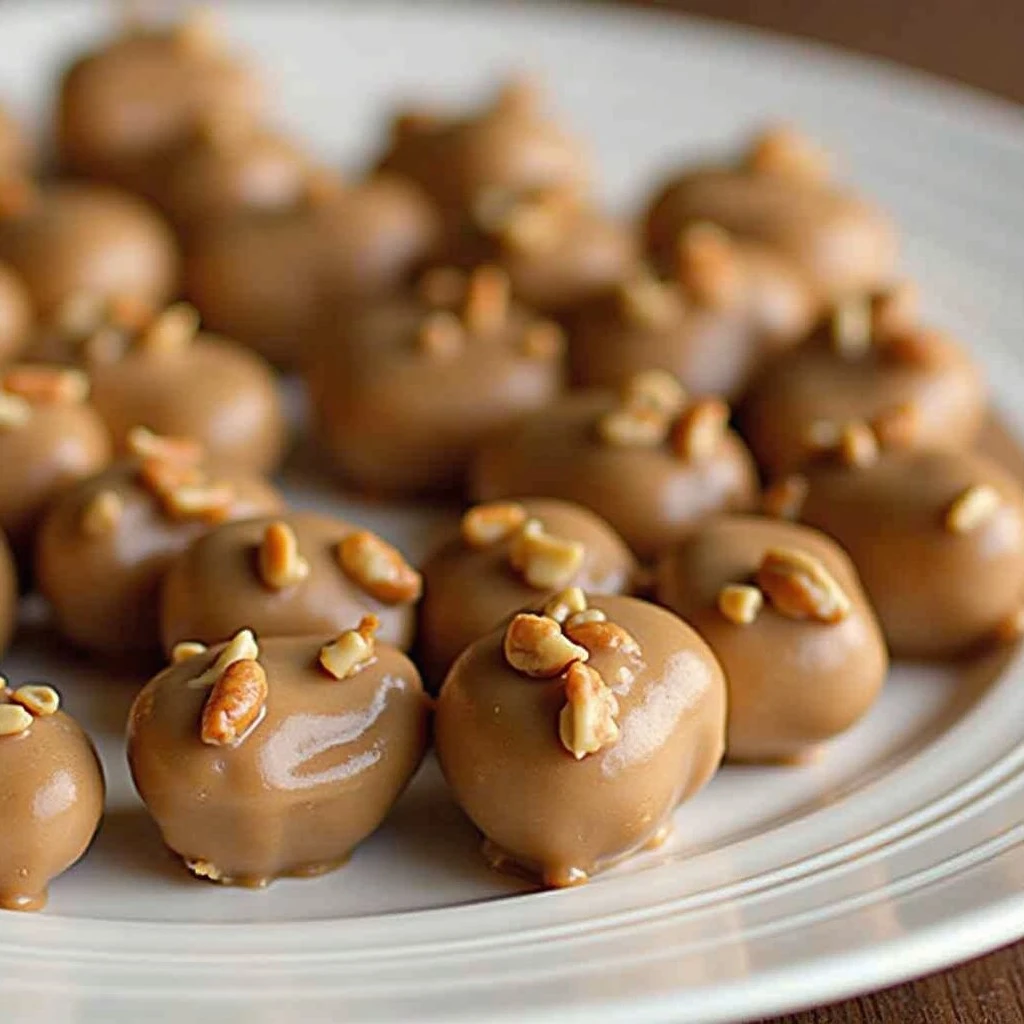 New Orleans pralines with pecans on a wax paper