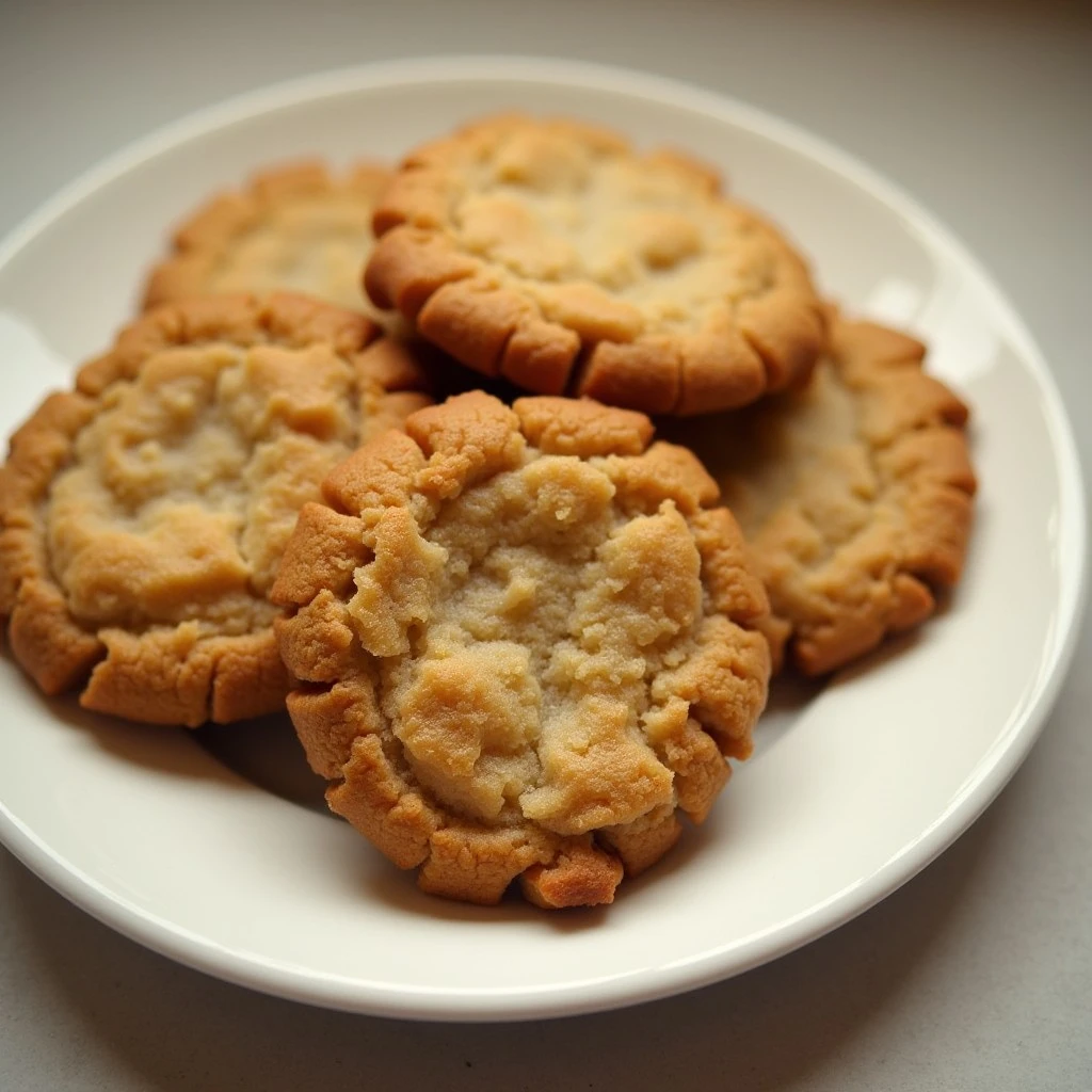 A stack of soft and chewy cookies on a cooling rack