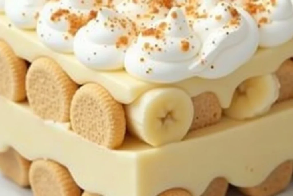 Delicious homemade banana pudding with vanilla wafers and sliced bananas