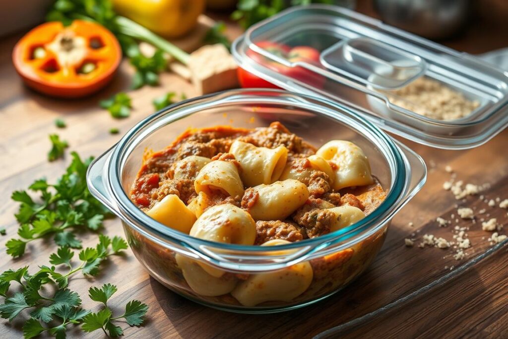 Cheesesteak Tortellini Leftovers Storage