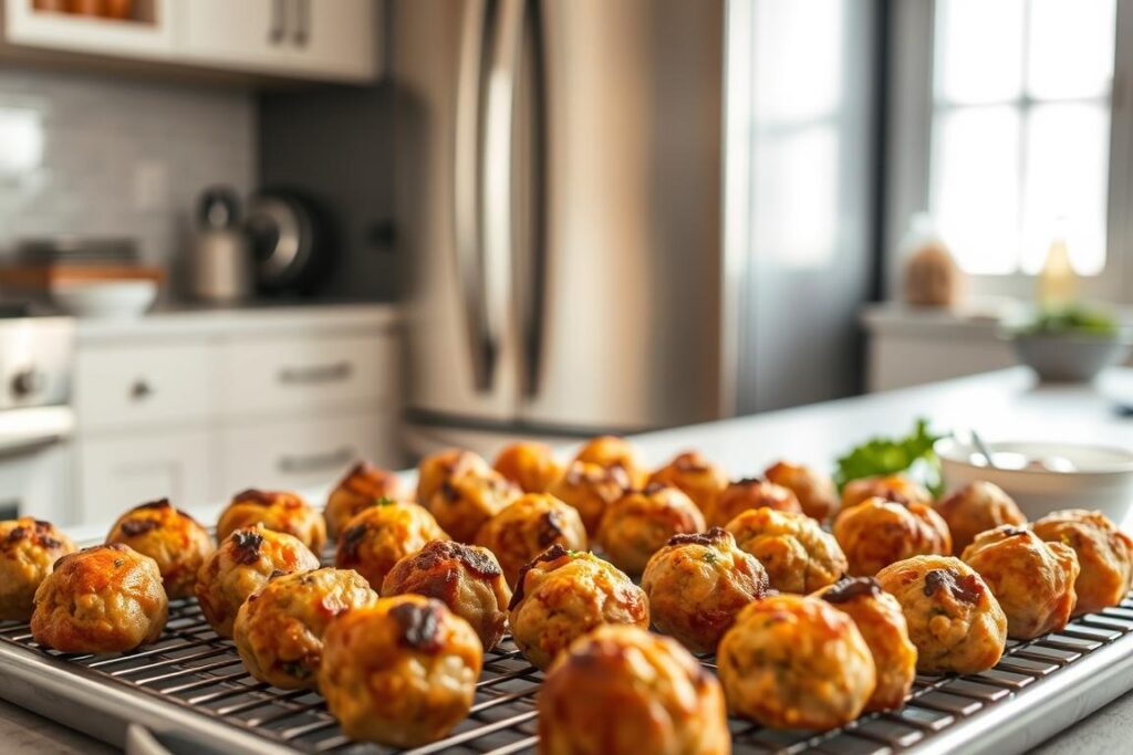 Cooked Sausage Balls Freezing Method