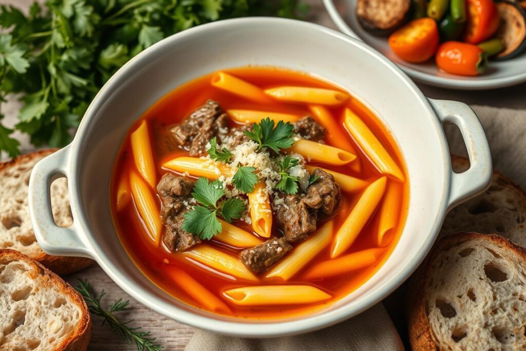 Penne in Beef Broth Serving Suggestions