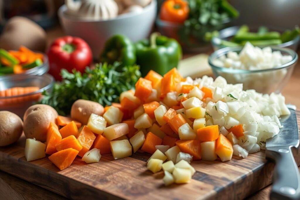 Vegetable Preparation for Creamy Soup