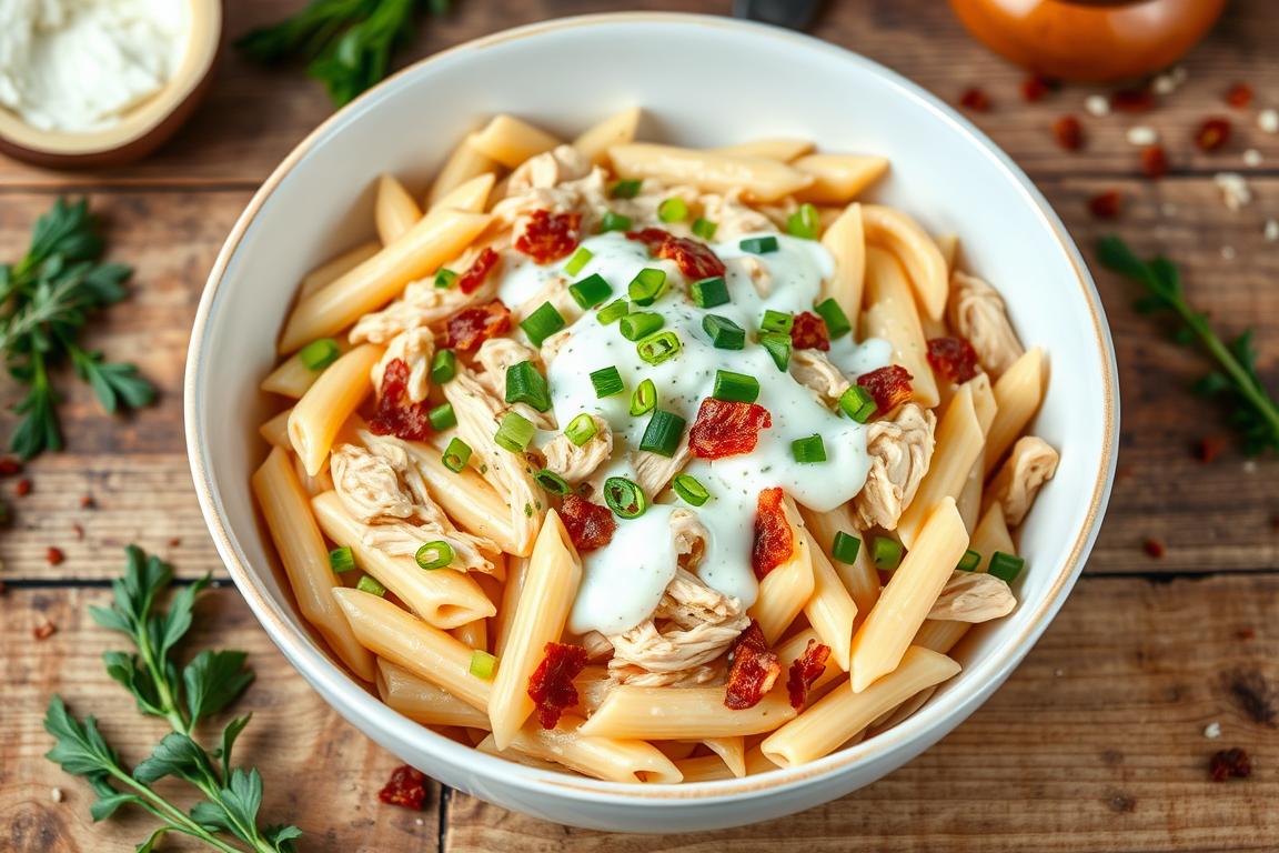 crack chicken penne